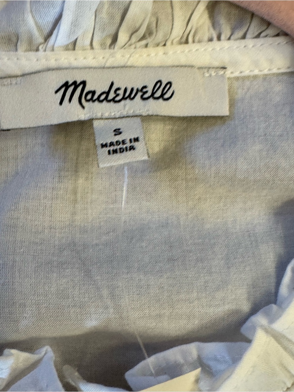 New! Madewell White Pintuck & Lace Inset Blouse - Women - Picture 5 of 7